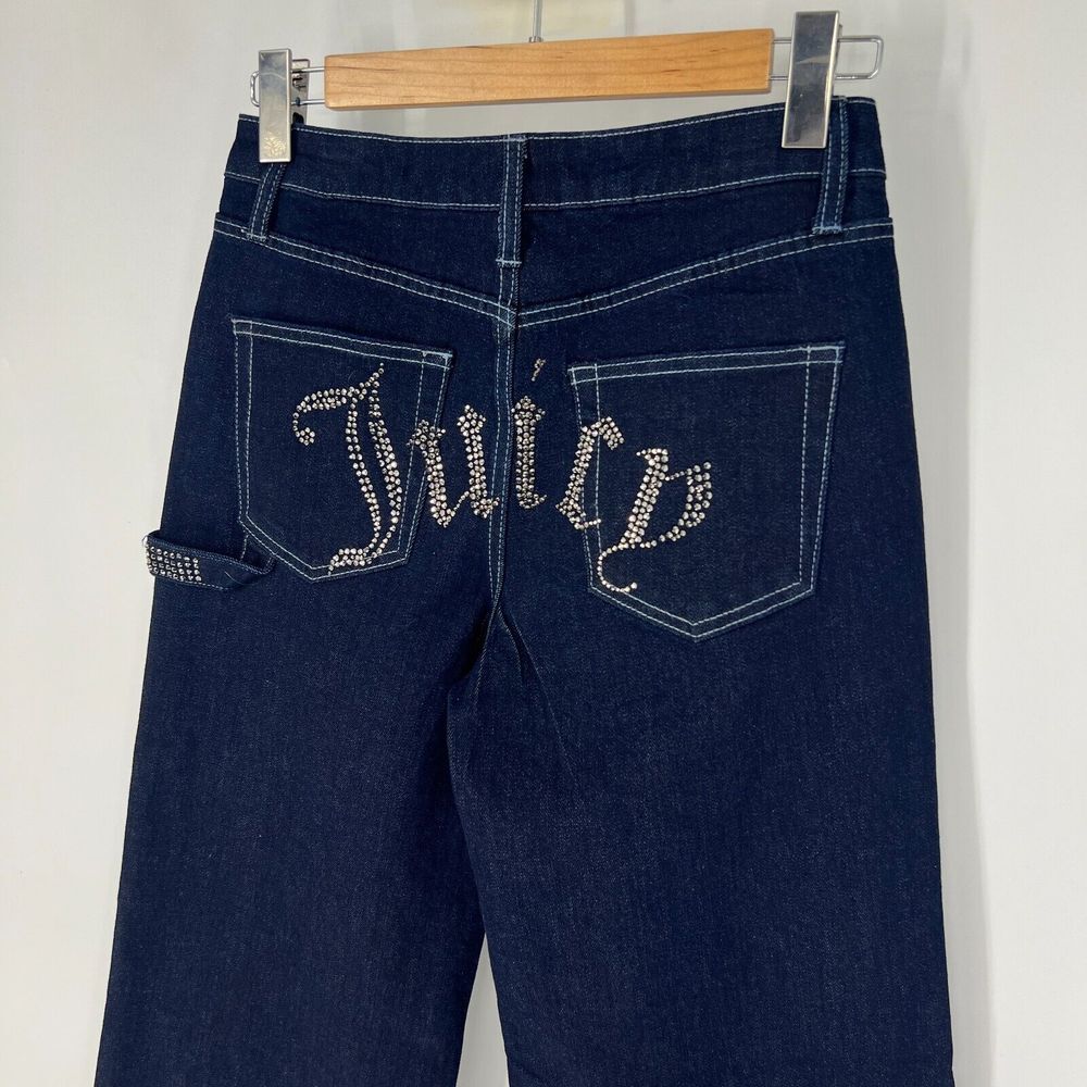 Juicy Couture Jeans Women 5/27 Blue Abbot Stone Hammerloop Rinse‎ Wide Leg JC643 - Picture 5 of 13